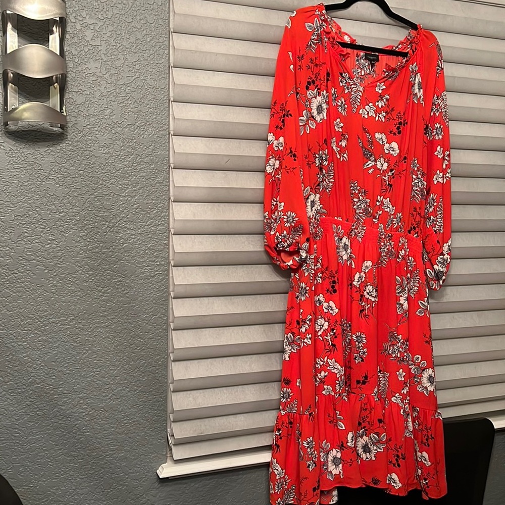 NWOT Talbots Red print dress, size 1X